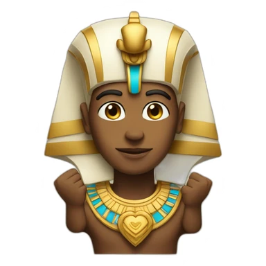 pharaoh making a heart with his hands sticker