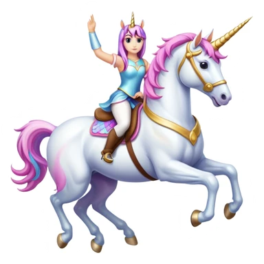 Unicorn riding a sticker