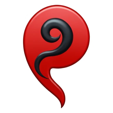 iOS sticker, dark mark, black shape, red dot, minimal sticker