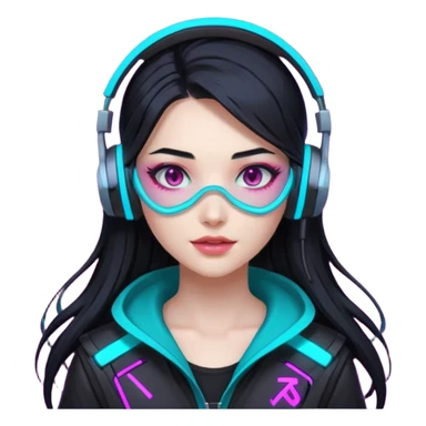 cyberpunk akali girl programmer sticker