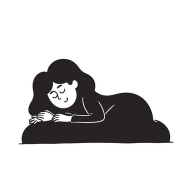 woman lying down with wet hair sticker