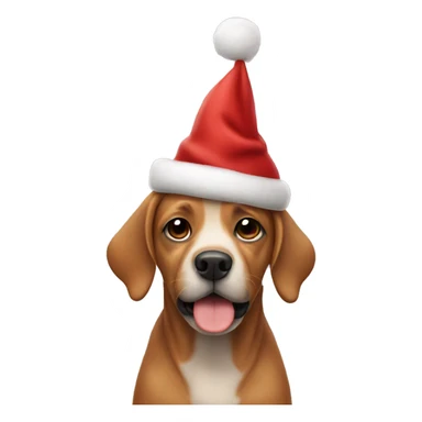 Dog wearing a Christmas hat  sticker