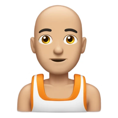 Man with bushy eyebrows and no hair except for the size of his head driving a gokart￼ sticker