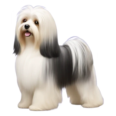 Side view of Havanese long hair all the way down to the dogs feet at a dog show  sticker