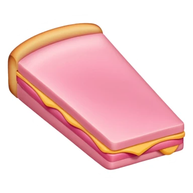 bologna slice with smooth edge, pink, no background, emoji style sticker