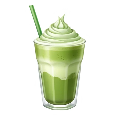 ice matcha latte in glass cup with no straw  sticker