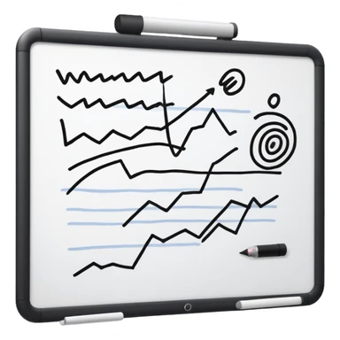 Whiteboard with wobbly lines indicating written notes sticker