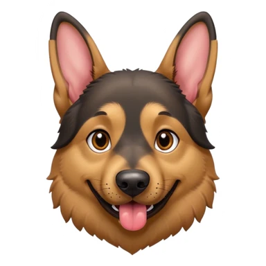 cartoon style dark German Shepherd dog with longer tongue hanging out  sticker
