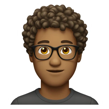 a guy with curly hair and glasses sticker