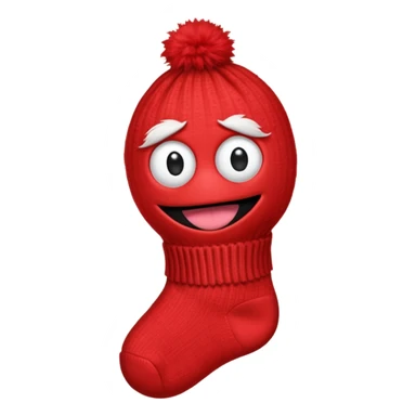 cute sock puppet, button eyes, chibi sticker