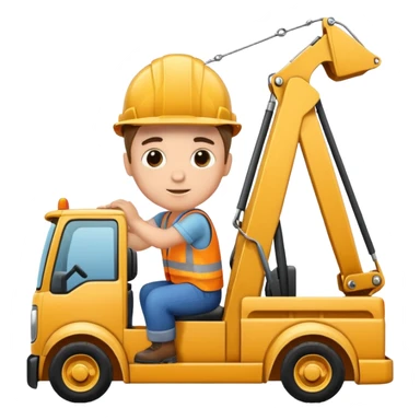 boy in construction truck sticker