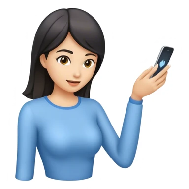 Woman swiping up on invisible screen sticker