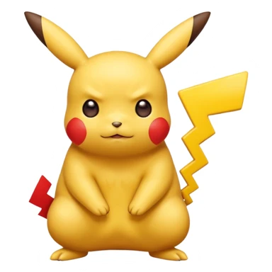 Un Pikachu rouge qui et triste avec des éclairs  sticker