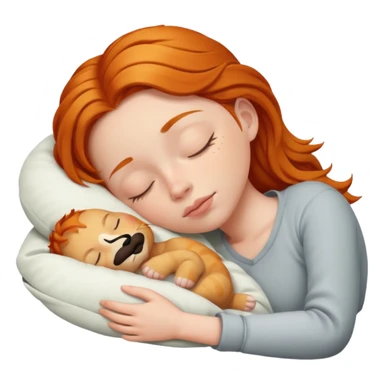 Ginger girl sleeping  sticker