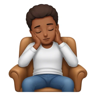 A person sitting in a chair, , hands resting on their lap, eyes closed. No distractions, no to-do lists—just a moment of stillness.  sticker