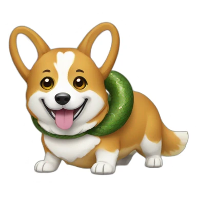 corgi wearing snake costume sticker