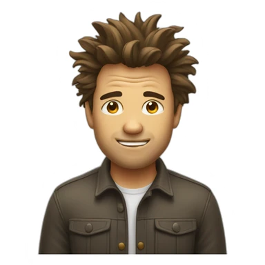 man with wild hair, half happy and drunk sticker