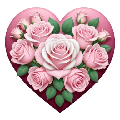 pastel roses in a heart bouquet sticker