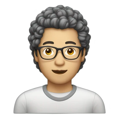 asian man with perm and glasses sticker