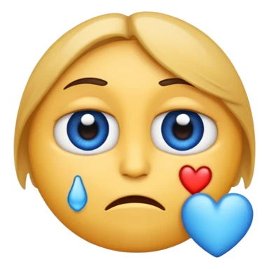 Generame un emoji que tenga los ojos de corazón roto y llore sticker