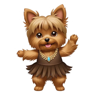 Female yorkie  dancing  sticker