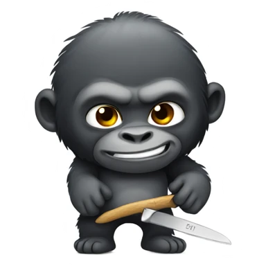 gorilla with a knife sticker