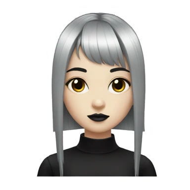 Goth girl with v bangs  sticker