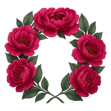 pink floral hair wreath, luxurious and bold sticker