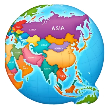 asia map sticker