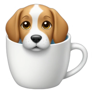 Puppy in mug sticker