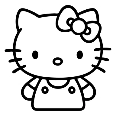 Hello Kitty outlined icon with no fill sticker