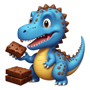 Dinosaur eating brownies sticker