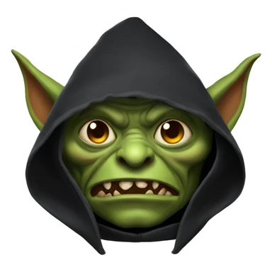Goblin head, wearing a dark cape, hood sticker