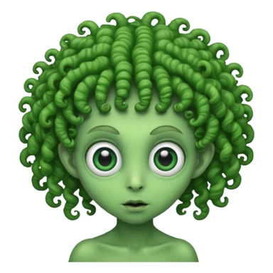 curly hair alien sticker