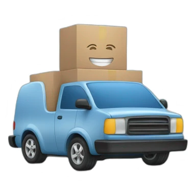 blue car delivery sticker