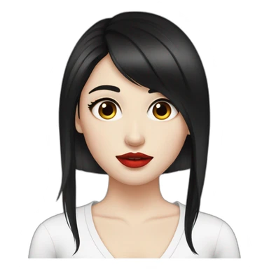 Beautiful young woman,Black hair,long hair,White skin,oval face,big eyes,Blackeyes,Redlips,Chinese sticker