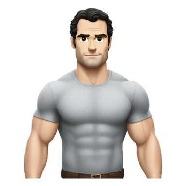 Henry Cavill showcasing his strong build and natural details sticker