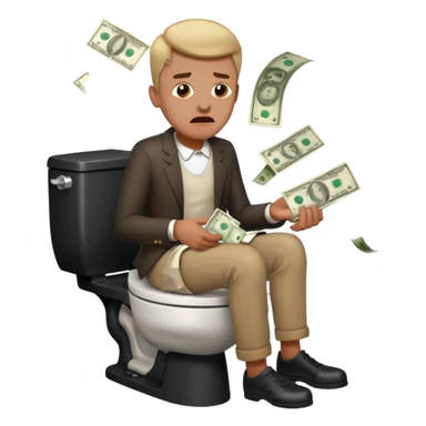 Money man taking a poop sticker