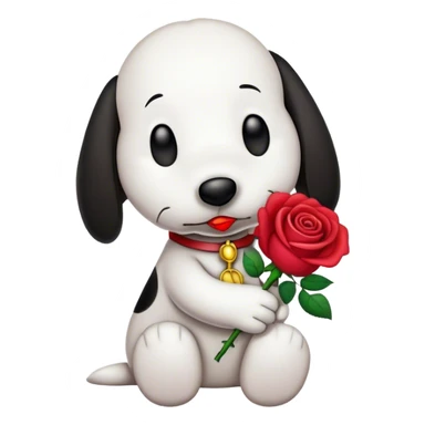 Create a Snoopy with a rose sticker