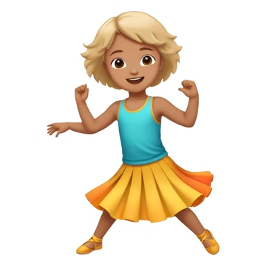 child dancing joyfully, colorful and energetic sticker