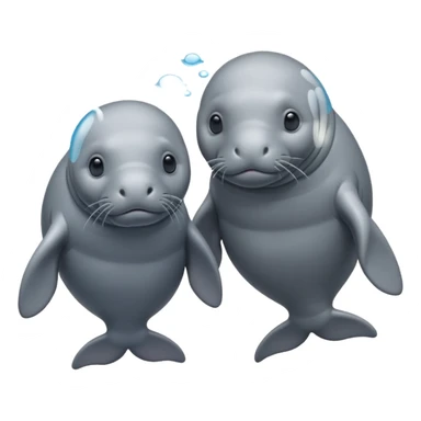 two manatees not togheter sticker