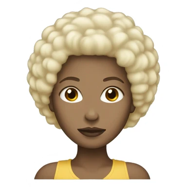 White woman blonde afro sticker