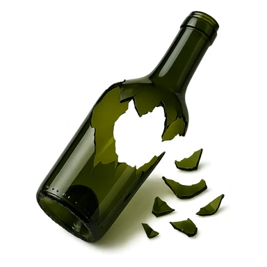 broken wine bottle, variation 4 sticker