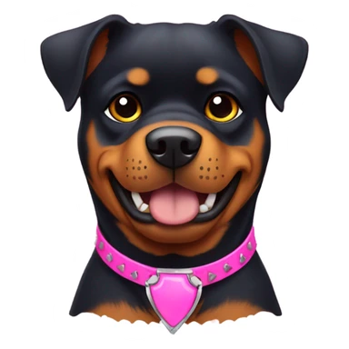 Rottweiler with a pink collar with spikes sticker
