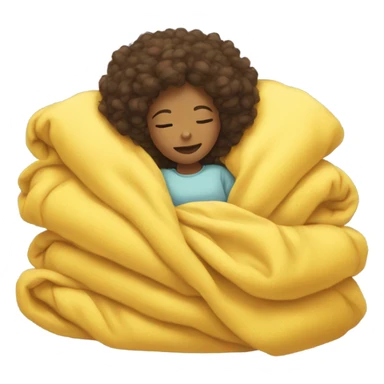 Girl sleep with yellow blanket  sticker