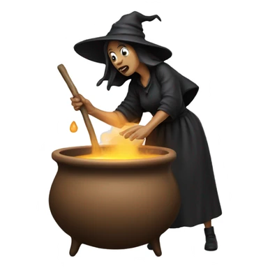 Witch brewing brown goo sticker