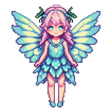 fairy with glowing wings, pastel palette sticker