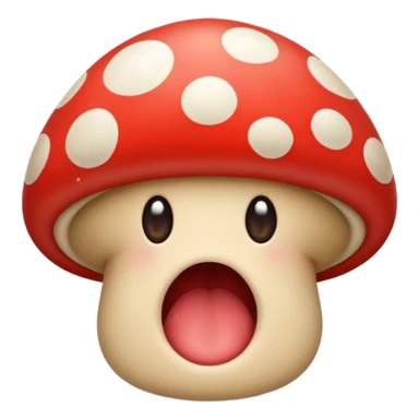 Mushroom biting lip sticker