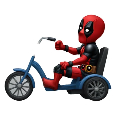 Deadpool riding a tricycle  sticker