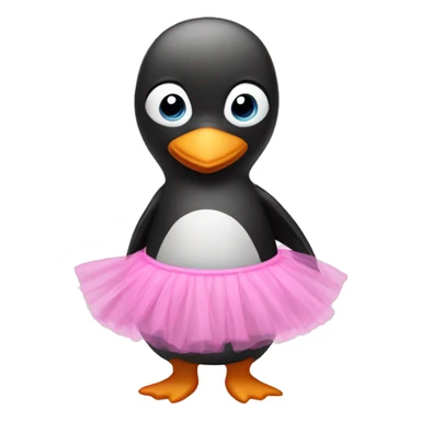 Generate a Pink penguin in a tutu  sticker